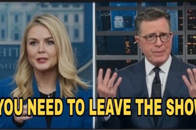 SHOCKING SHOWDOWN: Karoline Leavitt Hijacks Stephen Colbert’s Stage in Fiery Clash—Audience Gasped, Segment Cut Short, and TV History Made!