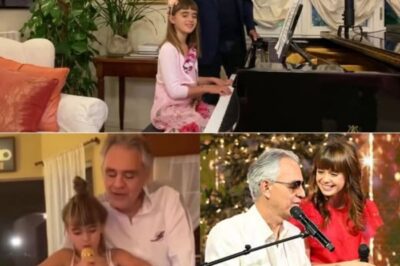 “Andrea Bocelli’s Unforgettable Moment: A Tear-Jerking Duet with His 8-Year-Old Daughter That Stole the World’s Heart!” In a performance that transcended mere music, legendary tenor Andrea Bocelli shared the stage with his young daughter, creating a magical, emotional spectacle. Their rendition of “Ich Liebe Dich” was not just a song—it was a breathtaking display of love, harmony, and pure connection. Bocelli’s soaring, operatic brilliance intertwined with his daughter’s delicate, angelic voice, leaving the audience spellbound and in tears. This wasn’t just a concert—it was a rare glimpse into the unbreakable bond between father and child, a moment so powerful it felt like time stood still. Witnessing their tender exchange, the world was reminded that true artistry isn’t just about technique—it’s about heart. “The Duet That Broke the Internet: Andrea Bocelli and His Daughter’s Performance Will Leave You Breathless!”