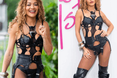 Rita Ora wows in skimpy Mad-Max style leather outfit that barely covers her boobs at NY fashion do